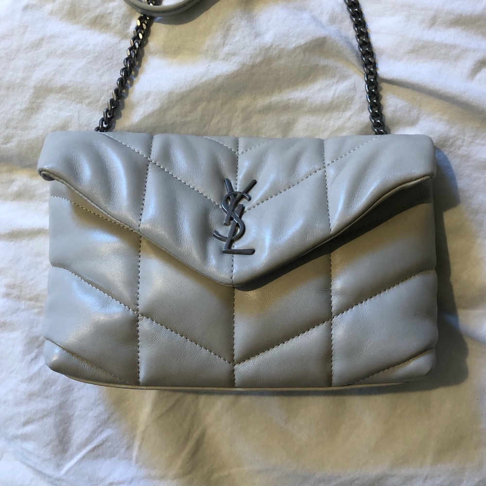 NEW YSL Toy Loulou Puffer - Cream/Silver